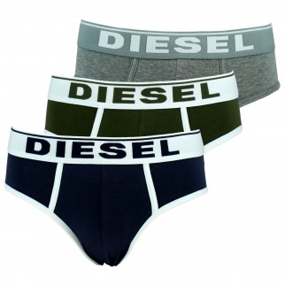 Andre | Lot de 3 slips bleus, gris et verts en coton stretch (Briefs)