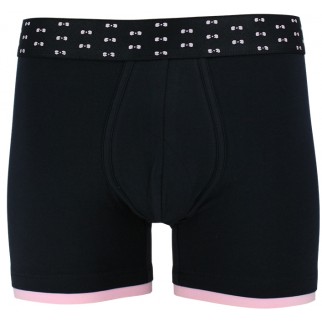 Eden Park | Boxer long bleu et rose en coton stretch - G11