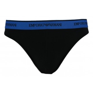 Emporio Armani | String noir en polyamide stretch - Essential microfiber