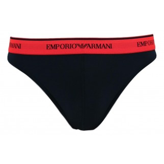 Emporio Armani | String bleu en polyamide stretch - Essential microfiber