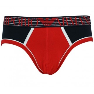 Emporio Armani | Slip blanc, bleu et rouge en coton stretch - EA0245-E.A. UNDERWEAR MAN SS20
