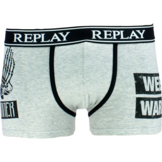 Replay | Boxer gris et noir Sinner en coton stretch - Warrior