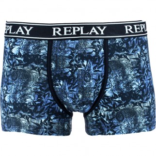 Replay | Boxer bleu à motifs en coton stretch - 229