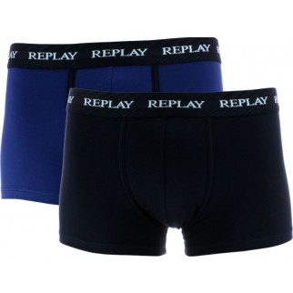 Replay | Lot de 2 boxers noir et bleu en coton stretch - M601176